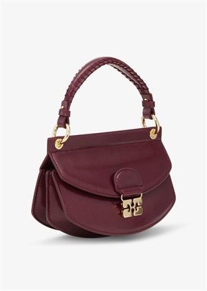 Apo-G mini top handle box bag Tawny Port Remlængde A6908 Ganni 